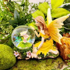 Yellow Fairy With Butterfly Globe