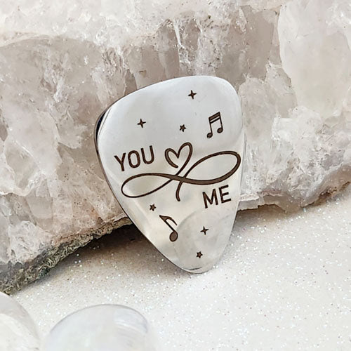 You & Me Guitar Pick (stainless steel)