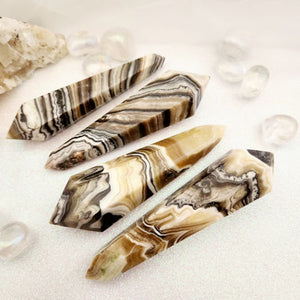 Zebra Banded Calcite Double Terminated Wand