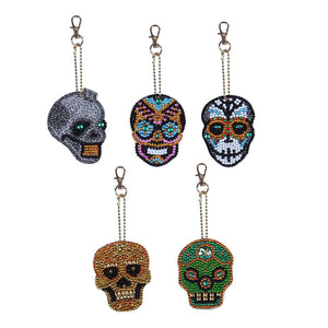 DIY Diamond Skull Keyring Kits x 5