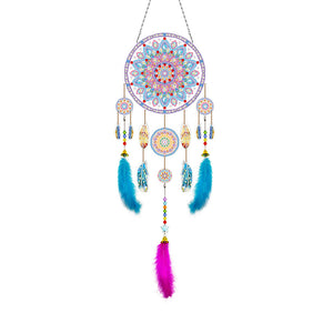 DIY Diamond Art Mandala & Feather Hanging Kit
