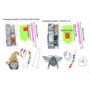 DIY Diamond Bee & Santa Hanging Prism Kits x 2