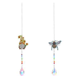 DIY Diamond Bee & Santa Hanging Prism Kits x 2