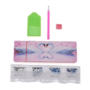 DIY Diamond Art Swans Pencil Case