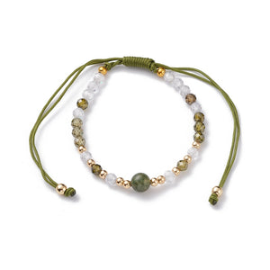 Moss Agate & Cubic Zirconia Bracelet