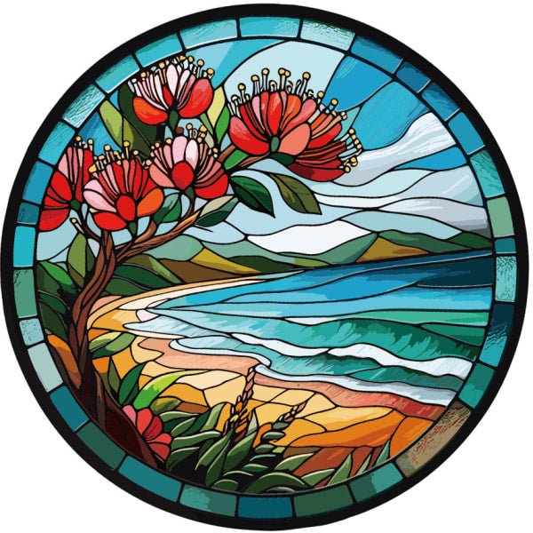 Beach Scene Stained Glass Hanging