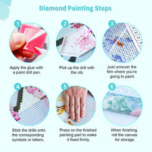 DIY Diamond Art Purple Flower Wall Art Kit