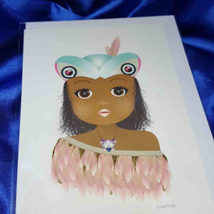 Tikina Girl greeting card by Ema Frost