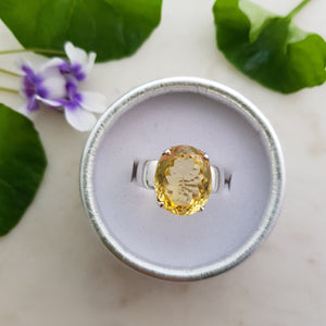 Citrine Faceted Ring