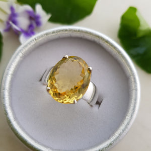 Citrine Faceted Ring