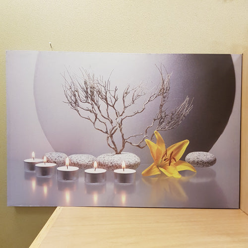 Candles And Tigerlily LED Picture (approx 60x40cm)