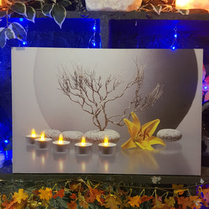 Candles And Tigerlily LED Picture