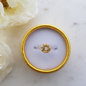 Citrine Round Faceted Ring