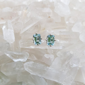 Blue Topaz Stud Earrings