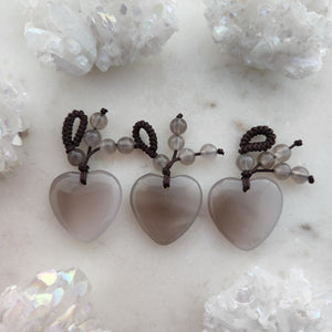 Grey Agate Heart Pendant with Beads (assorted)