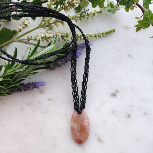Sunstone Wrapped Pendant (hand crafted in Aotearoa New Zealand)