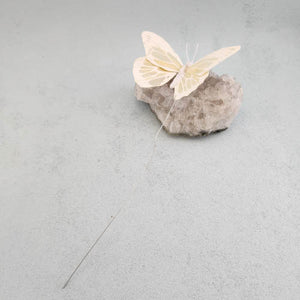 Cream Butterfly with Wire Stem