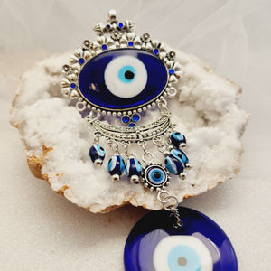Blue Eye aka Evil Eye & Silver Metal Hanging