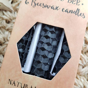 Black Blessed Bee Beeswax Candles (Protection approx. 10x1cm each)