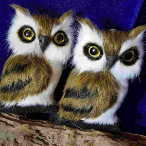 Brown & White Bright Eyes Owl (hangs or stands)