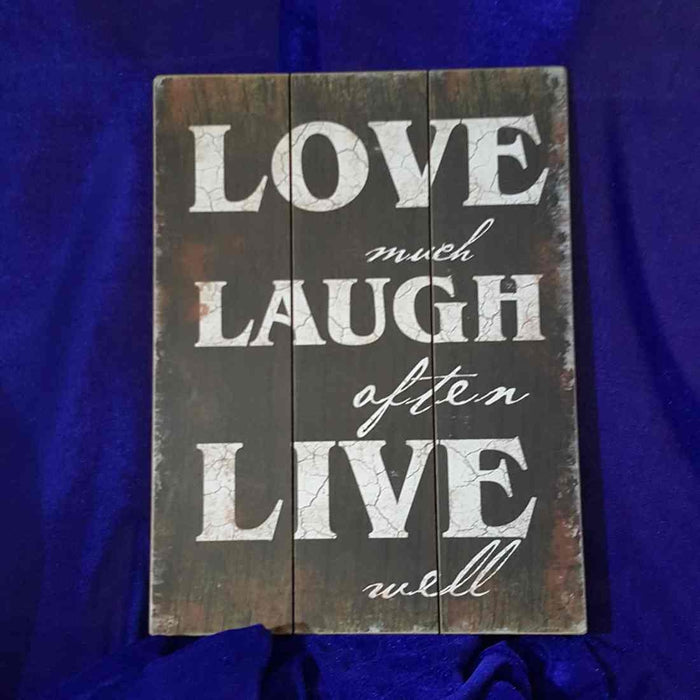 Love Laugh Live Wooden Wall Art