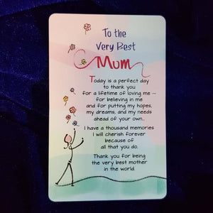 To The Very best Mum Wallet Card with Envelope