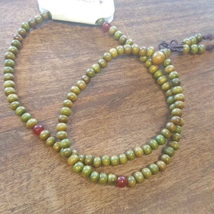 Green Wooden Mala Beads