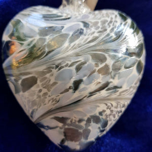 Pastel Silver Hand Crafted Friendship Heart (glass. approx. 8cm)