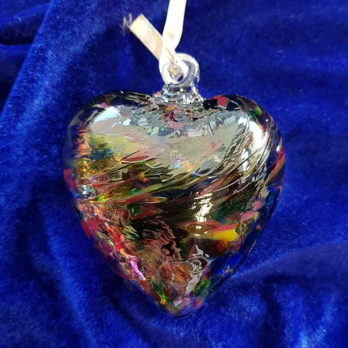 Multi-Coloured Hand Crafted Glass Friendship Heart. (approx. 8cm)