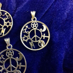 Coexist Peace Pendant (silver metal)