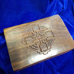 Carved Cross Wooden Box
