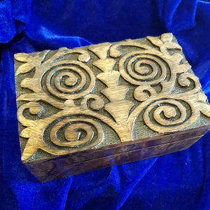 Spiral Tree Carved Wooden Box