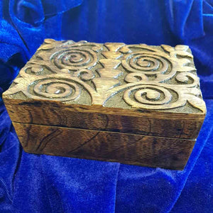 Spiral Tree Carved Wooden Box