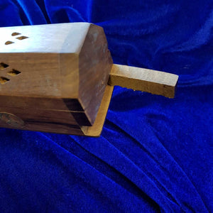 Peace Wooden Box Incense Holder