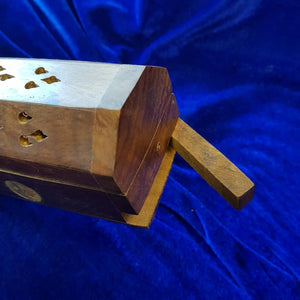 Yin Yang Wooden Box Incense Holder