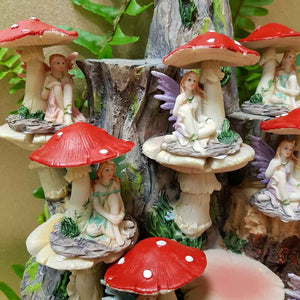 Fairy Sitting Under Mushroom. (asst colours. approx. 5.5x5cm)