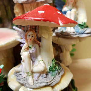 Fairy Sitting Under Mushroom. (asst colours. approx. 5.5x5cm)