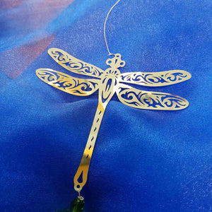 Dragonfly Metal & Crystal Hanging Prism