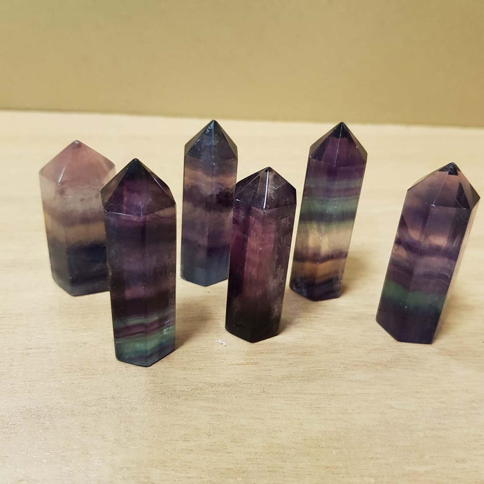 Rainbow Fluorite Polished Point (assorted. approx. 7-7.5x2-2.5cm)