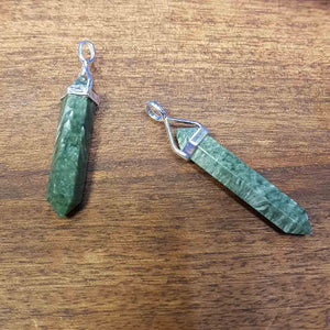 Seraphinite Point Pendant (sterling silver)