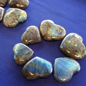 Labradorite Heart (assorted. approx. 3.8-4.1x4-4.6cm)