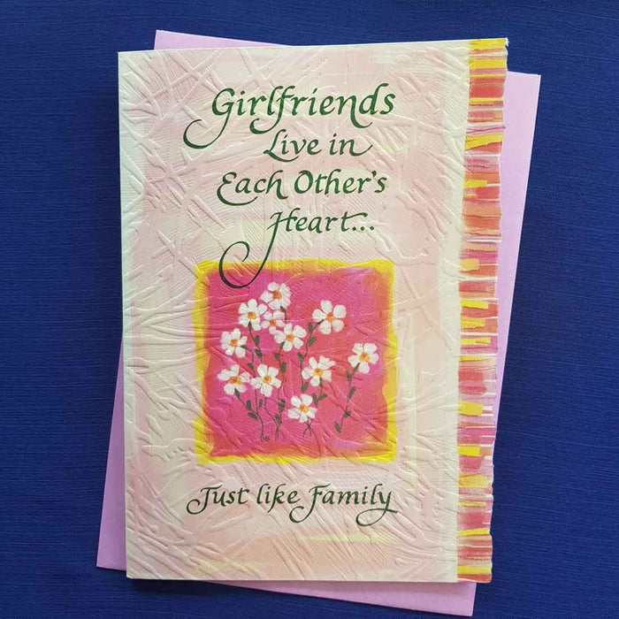 Girlfriends Live in Each Others Heart Greeting Card