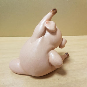 Wacky Pig in Yoga Gate Pose (approx. 13x14.5x8cm)