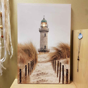 Lighthouse Picture with LED lights (approx. 59.5x39.5cm)