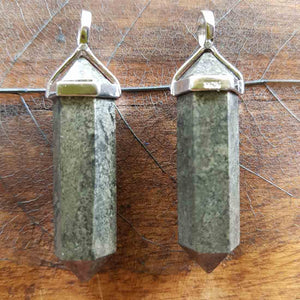 Pyrite Point Pendant (sterling silver) Lge