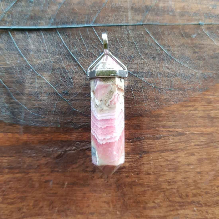 Rhodochrosite Point Pendant (Large. assorted. sterling silver)
