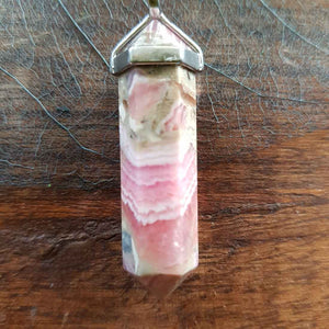 Rhodochrosite Point Pendant (Large. assorted. sterling silver)