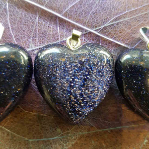 Blue Sandstone Heart Pendant (man-made) 25mm