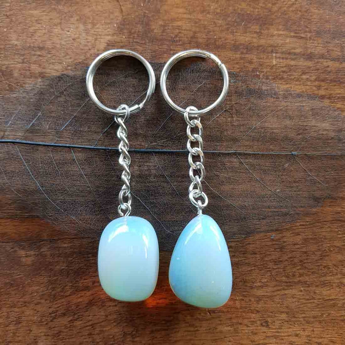 Opalite Tumble Keyring. (assorted & man-made)