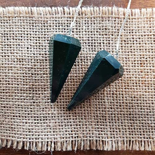 Bloodstone Faceted Point Pendulum (assorted)